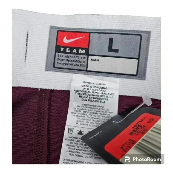 Nike Men's Open Field Football Pants Dark Maroon/ White #615745/670 NWOT  Large - Picture 5 of 8
